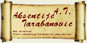 Aksentije Tarabanović vizit kartica